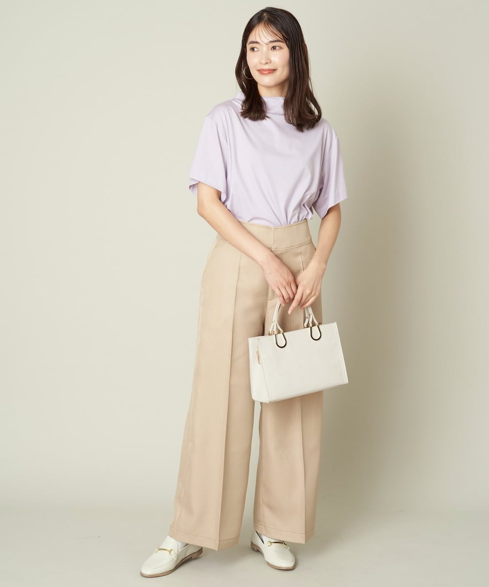 K2KHS89034 a.v.v(アー・ヴェ・ヴェ) 大人のハイネックTシャツ グレージュ