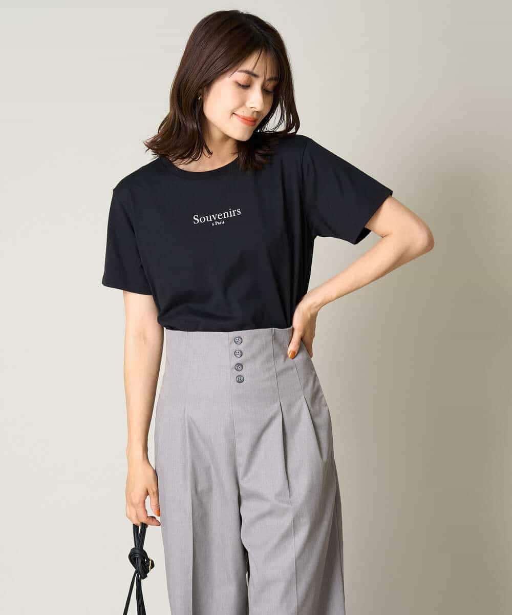 K2KHV54034 a.v.v(アー・ヴェ・ヴェ) 【接触冷感】プチロゴTシャツ ブラック
