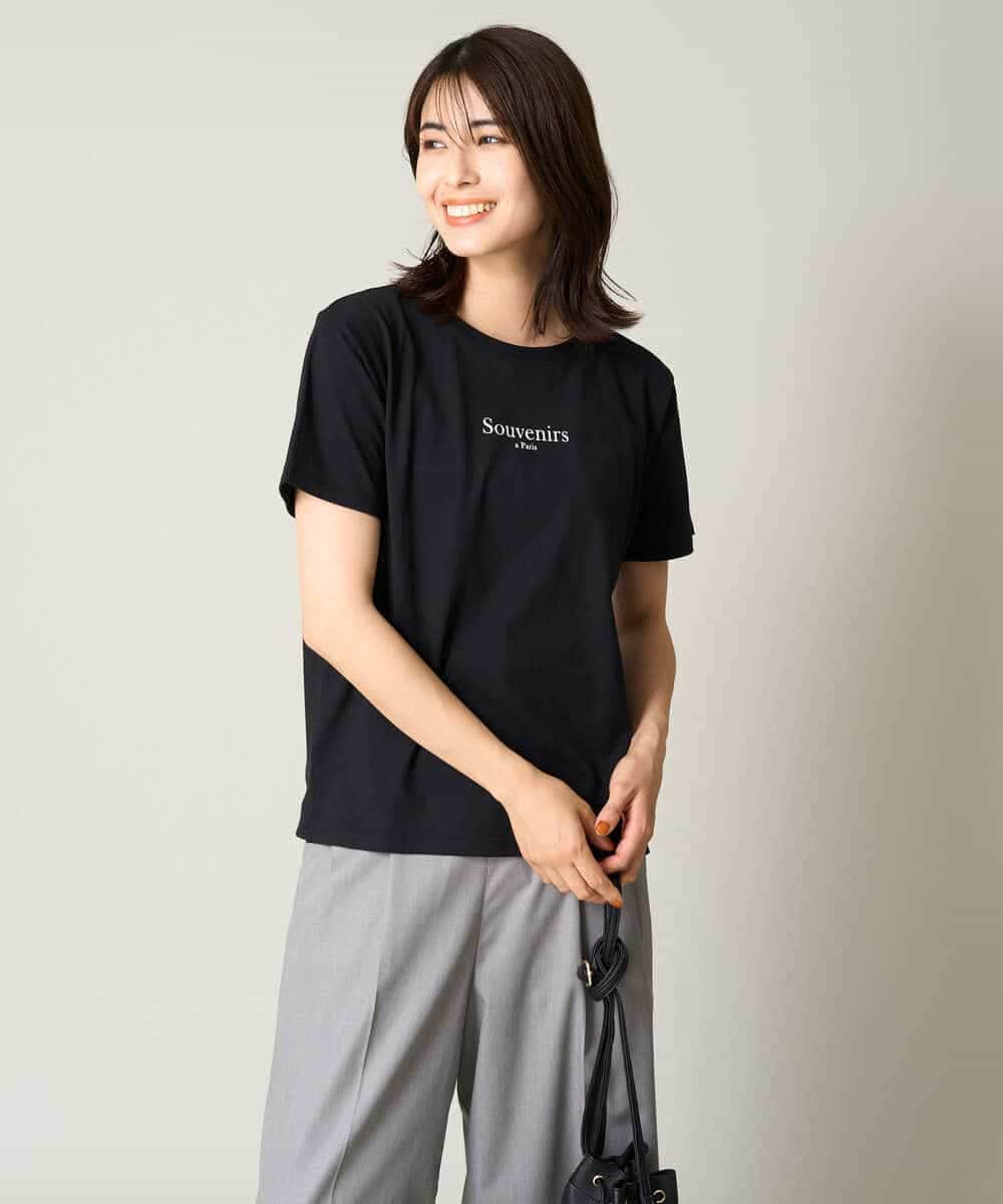 K2KHV54034 a.v.v(アー・ヴェ・ヴェ) 【接触冷感】プチロゴTシャツ ブラック