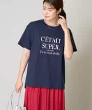 K2KHV55034 a.v.v(アー・ヴェ・ヴェ) 【接触冷感】大人のゆるロゴTシャツ ネイビー