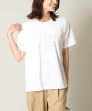K2KHV55034 a.v.v(アー・ヴェ・ヴェ) 【接触冷感】大人のゆるロゴTシャツ ホワイト