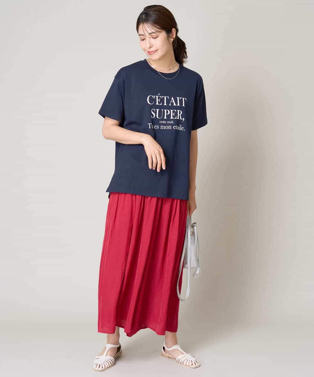 K2KHV55034 a.v.v(アー・ヴェ・ヴェ) 【接触冷感】大人のゆるロゴTシャツ ダークグレー
