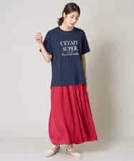 K2KHV55034 a.v.v(アー・ヴェ・ヴェ) 【接触冷感】大人のゆるロゴTシャツ ダークグレー