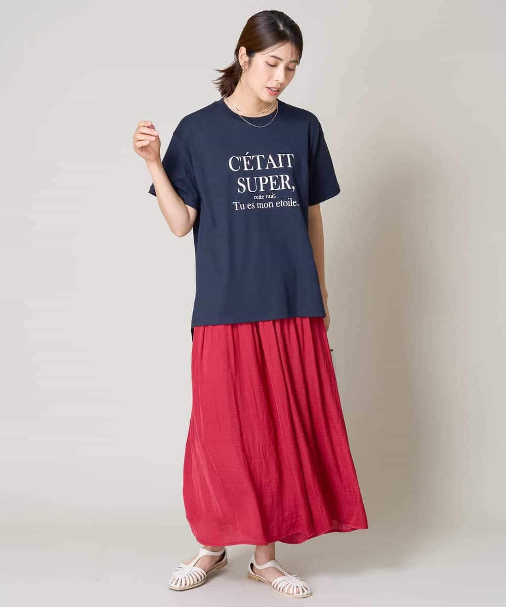 K2KHV55034 a.v.v(アー・ヴェ・ヴェ) 【接触冷感】大人のゆるロゴTシャツ ダークグレー
