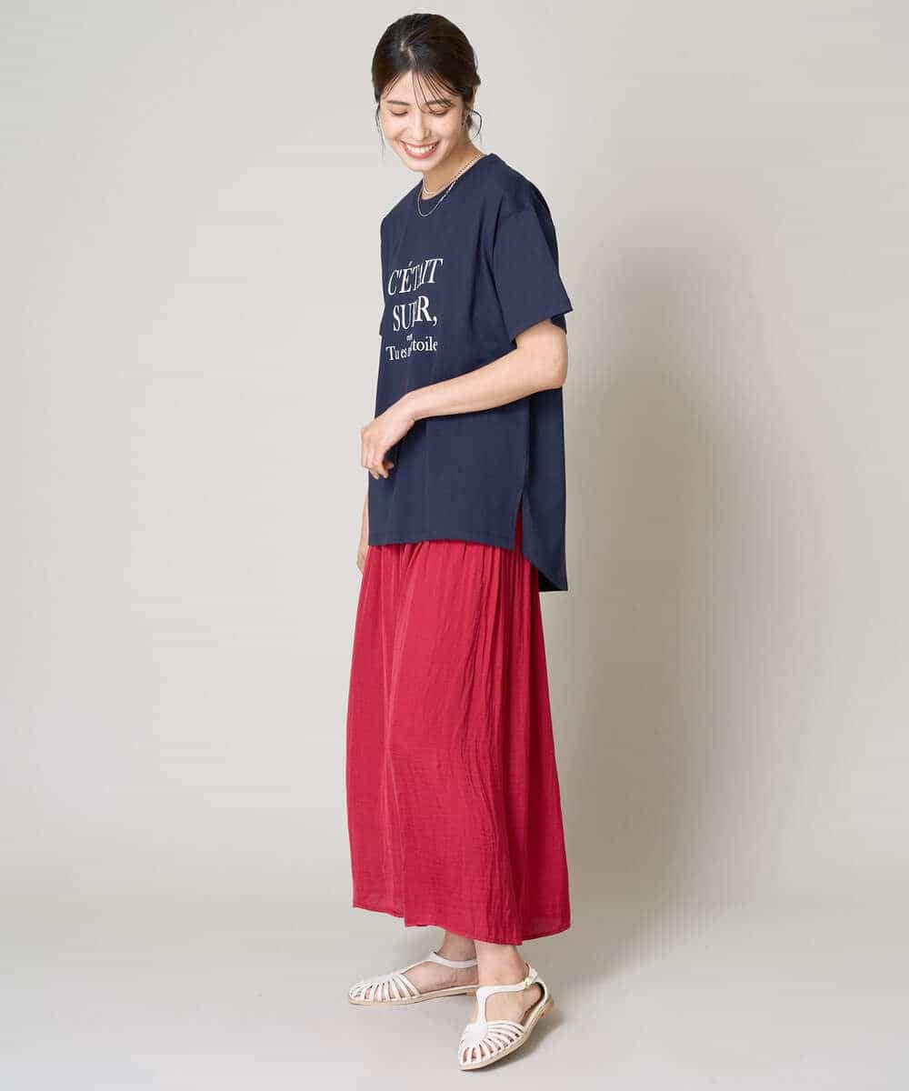 K2KHV55034 a.v.v(アー・ヴェ・ヴェ) 【接触冷感】大人のゆるロゴTシャツ ダークグレー