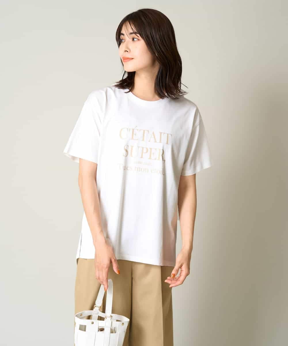 K2KHV55034 a.v.v(アー・ヴェ・ヴェ) 【接触冷感】大人のゆるロゴTシャツ ダークグレー