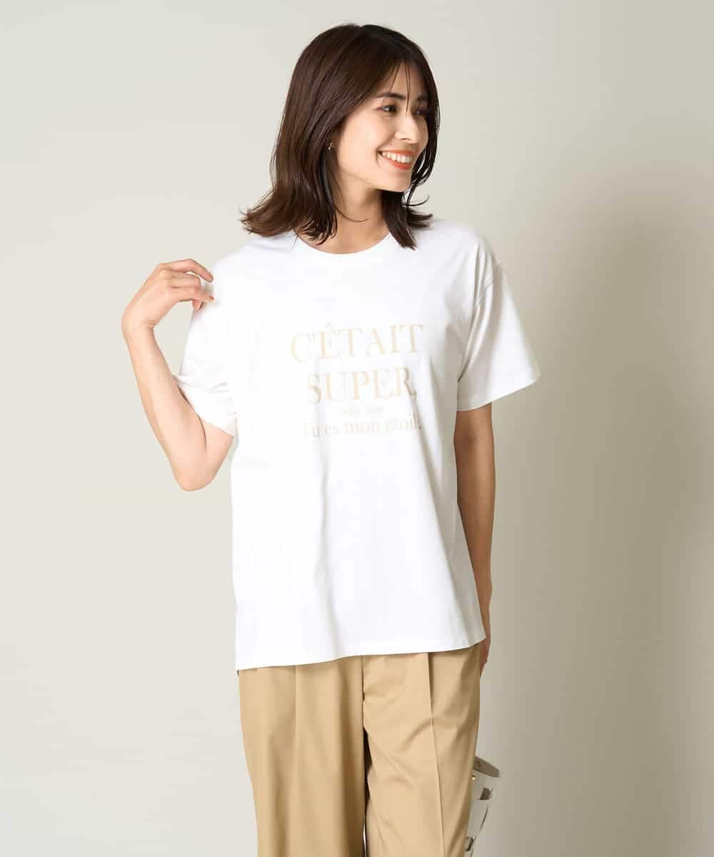 K2KHV55034 a.v.v(アー・ヴェ・ヴェ) 【接触冷感】大人のゆるロゴTシャツ ダークグレー