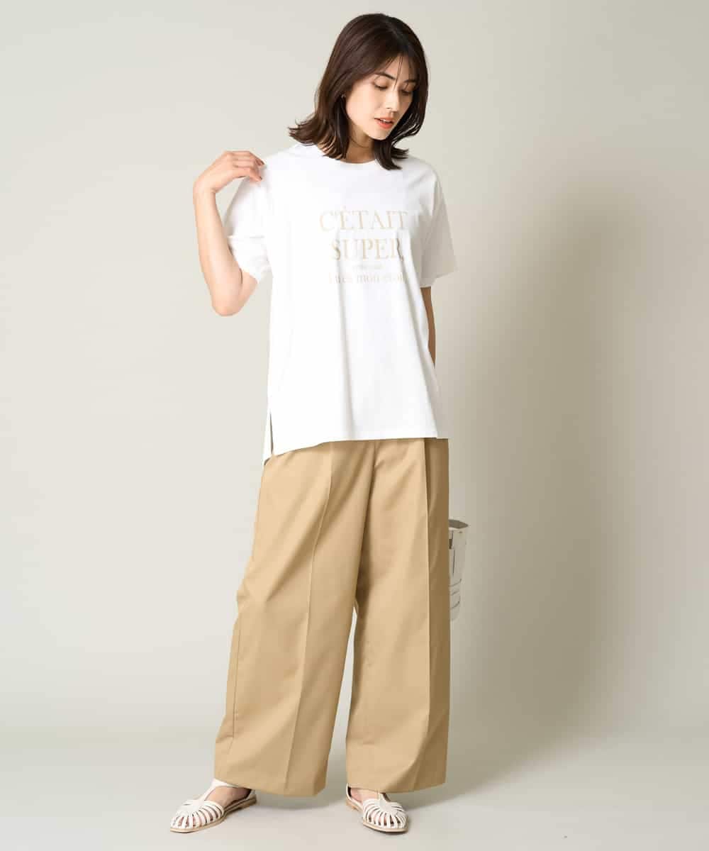 K2KHV55034 a.v.v(アー・ヴェ・ヴェ) 【接触冷感】大人のゆるロゴTシャツ ダークグレー
