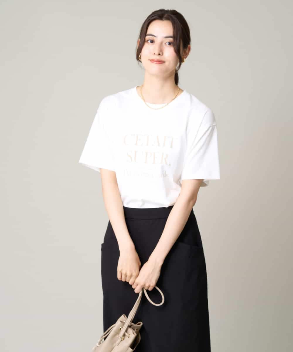 K2KHV55034 a.v.v(アー・ヴェ・ヴェ) 【接触冷感】大人のゆるロゴTシャツ ダークグレー