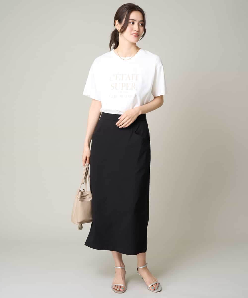 K2KHV55034 a.v.v(アー・ヴェ・ヴェ) 【接触冷感】大人のゆるロゴTシャツ ダークグレー