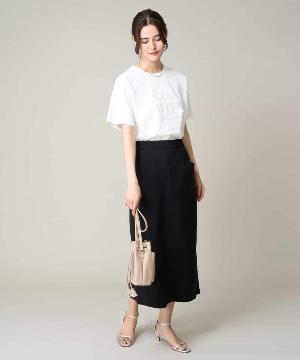 K2KHV55034 a.v.v(アー・ヴェ・ヴェ) 【接触冷感】大人のゆるロゴTシャツ ダークグレー