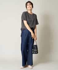 K2KHV55034 a.v.v(アー・ヴェ・ヴェ) 【接触冷感】大人のゆるロゴTシャツ ダークグレー