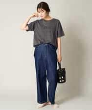 K2KHV55034 a.v.v(アー・ヴェ・ヴェ) 【接触冷感】大人のゆるロゴTシャツ ダークグレー