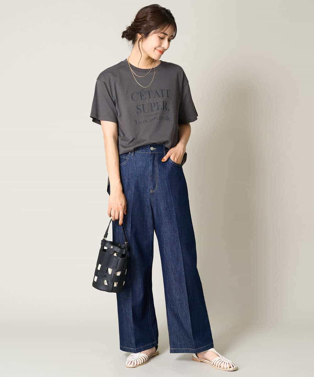 K2KHV55034 a.v.v(アー・ヴェ・ヴェ) 【接触冷感】大人のゆるロゴTシャツ ダークグレー