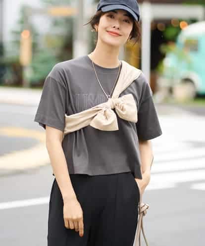 K2KHV56029  【接触冷感】大人のクロップドロゴTシャツ