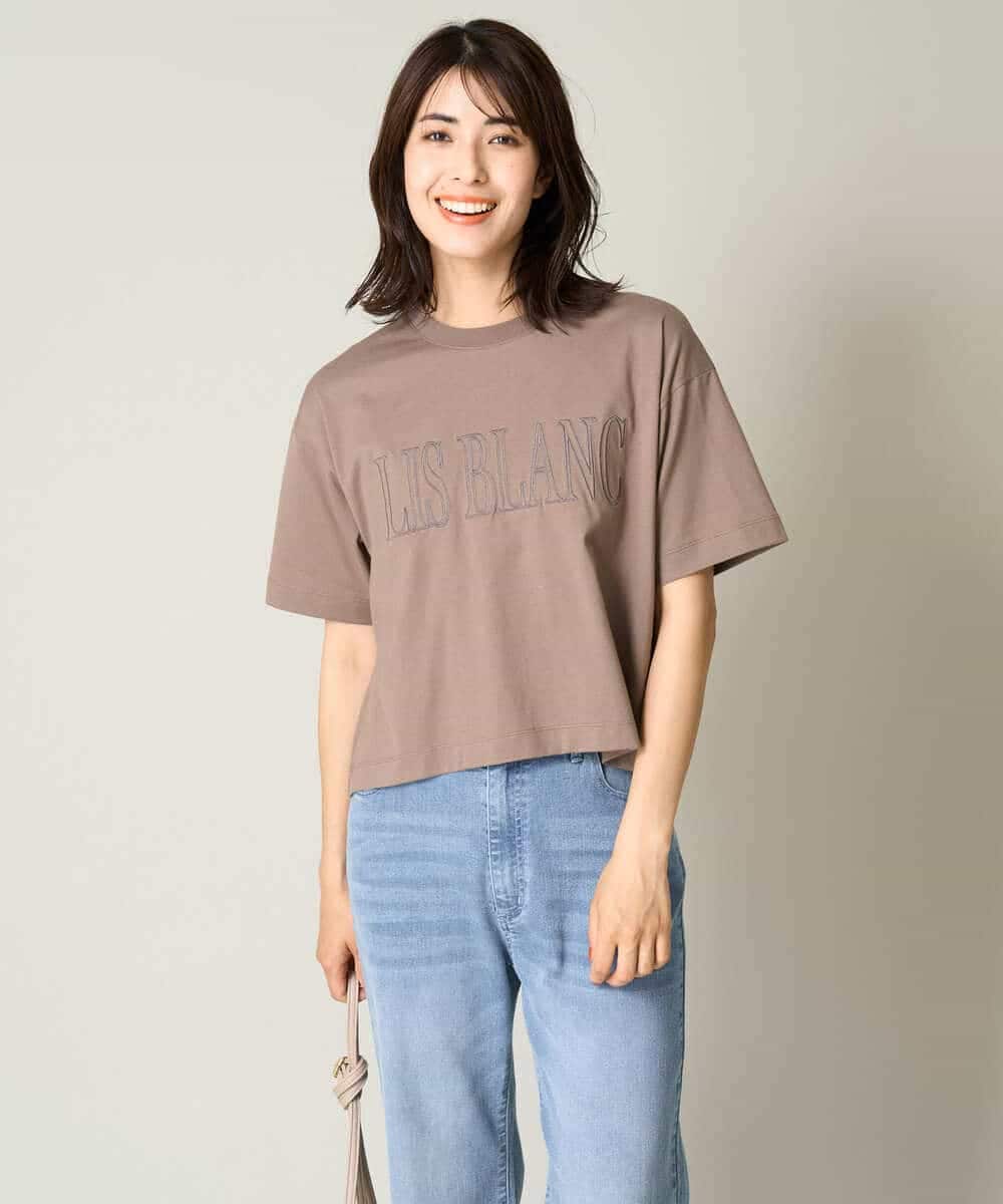 K2KHV56029 a.v.v(アー・ヴェ・ヴェ) 【接触冷感】大人のクロップドロゴTシャツ チャコールグレー