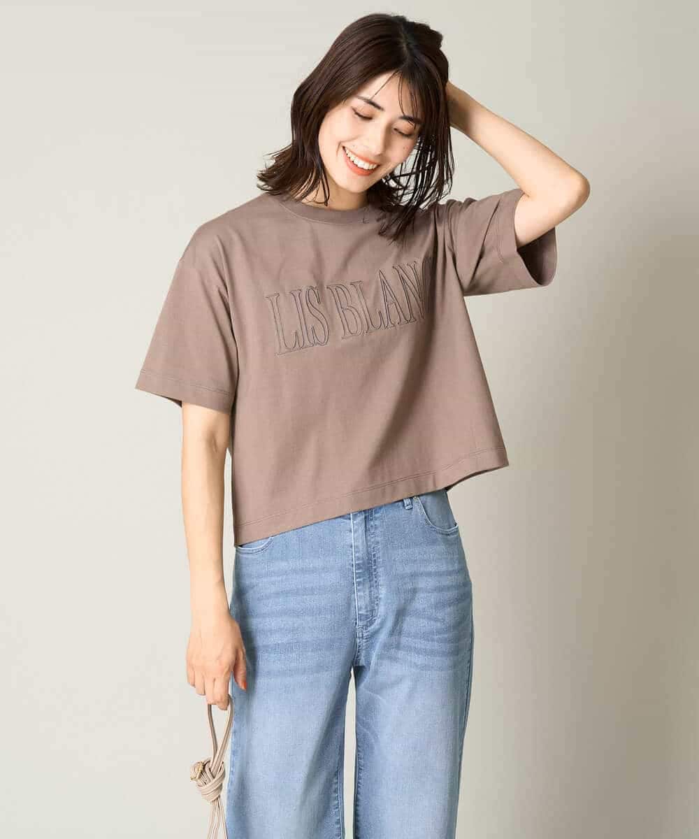K2KHV56029 a.v.v(アー・ヴェ・ヴェ) 【接触冷感】大人のクロップドロゴTシャツ チャコールグレー