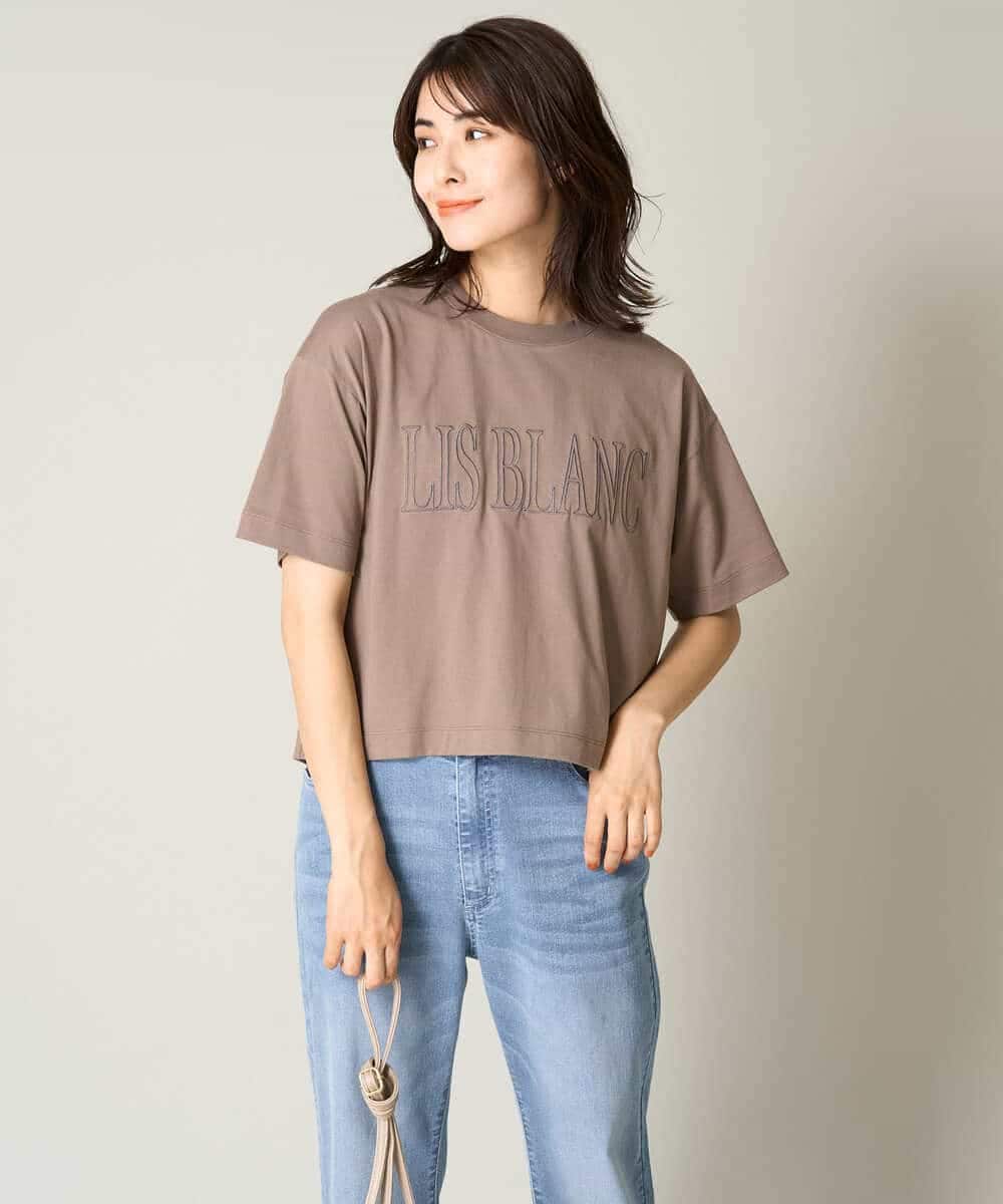 K2KHV56029 a.v.v(アー・ヴェ・ヴェ) 【接触冷感】大人のクロップドロゴTシャツ チャコールグレー