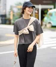 K2KHV56029 a.v.v(アー・ヴェ・ヴェ) 【接触冷感】大人のクロップドロゴTシャツ チャコールグレー
