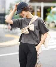 K2KHV56029 a.v.v(アー・ヴェ・ヴェ) 【接触冷感】大人のクロップドロゴTシャツ チャコールグレー