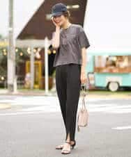 K2KHV56029 a.v.v(アー・ヴェ・ヴェ) 【接触冷感】大人のクロップドロゴTシャツ チャコールグレー
