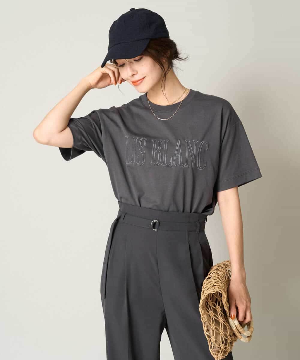 K2KHV56029 a.v.v(アー・ヴェ・ヴェ) 【接触冷感】大人のクロップドロゴTシャツ チャコールグレー