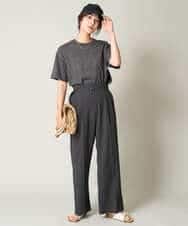 K2KHV56029 a.v.v(アー・ヴェ・ヴェ) 【接触冷感】大人のクロップドロゴTシャツ チャコールグレー