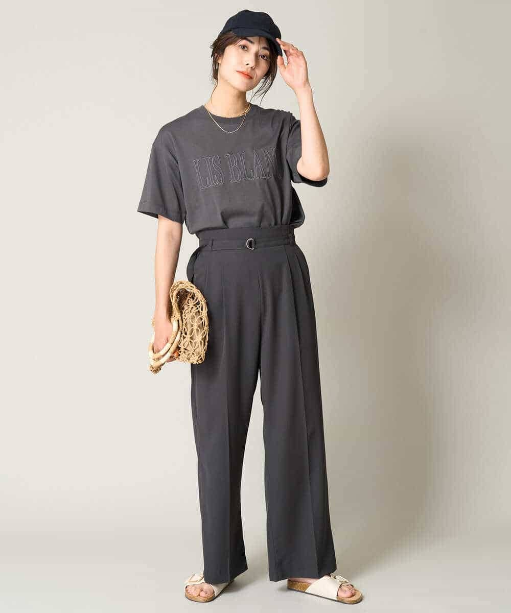 K2KHV56029 a.v.v(アー・ヴェ・ヴェ) 【接触冷感】大人のクロップドロゴTシャツ チャコールグレー