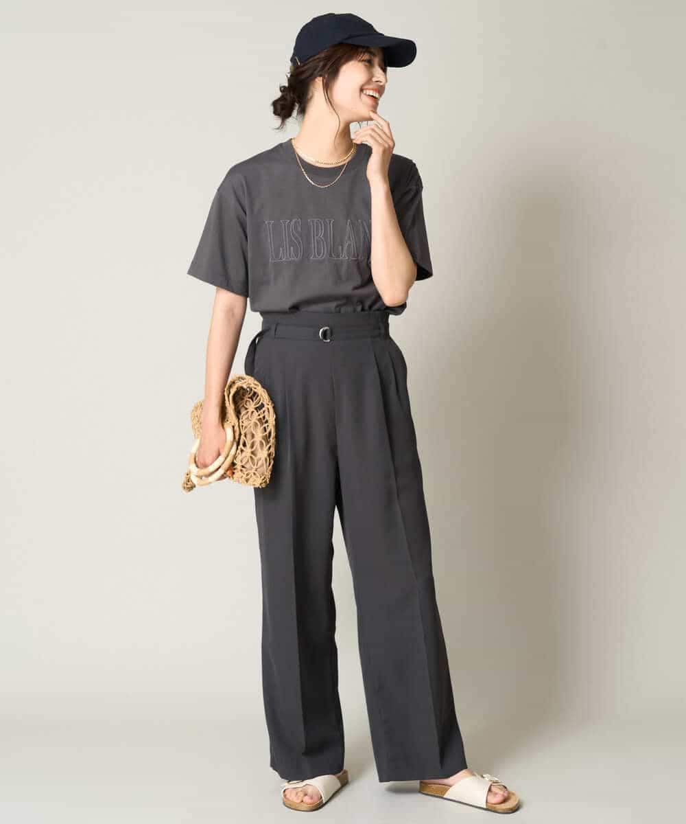 K2KHV56029 a.v.v(アー・ヴェ・ヴェ) 【接触冷感】大人のクロップドロゴTシャツ チャコールグレー