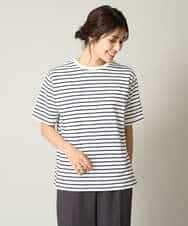 K2KHV61019 a.v.v(アー・ヴェ・ヴェ) 大人のハーフスリーブボーダーTシャツ アイボリー