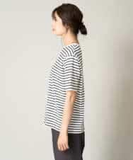 K2KHV61019 a.v.v(アー・ヴェ・ヴェ) 大人のハーフスリーブボーダーTシャツ アイボリー