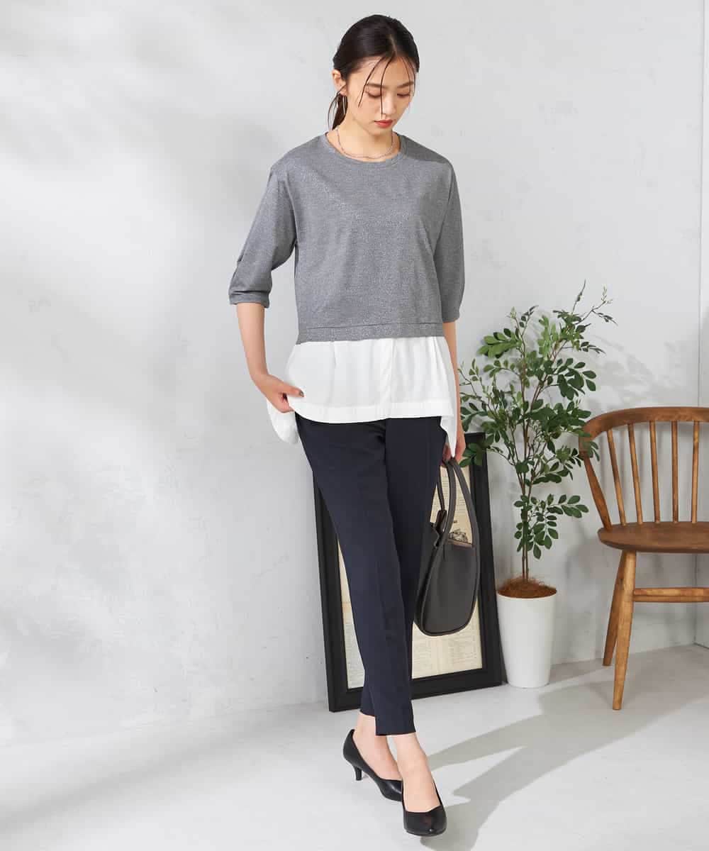 K2KIA17044 a.v.v(アー・ヴェ・ヴェ) レイヤードラメライクトップス グレー