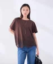 K2KID33044 a.v.v(アー・ヴェ・ヴェ) ウェーブレースヘムTシャツ ブラウン