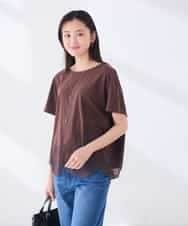 K2KID33044 a.v.v(アー・ヴェ・ヴェ) ウェーブレースヘムTシャツ ブラウン