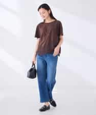 K2KID33044 a.v.v(アー・ヴェ・ヴェ) ウェーブレースヘムTシャツ ブラウン