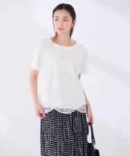 K2KID33044 a.v.v(アー・ヴェ・ヴェ) ウェーブレースヘムTシャツ ブラウン