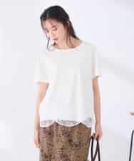 K2KID33044 a.v.v(アー・ヴェ・ヴェ) ウェーブレースヘムTシャツ ブラウン
