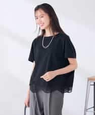 K2KID33044 a.v.v(アー・ヴェ・ヴェ) ウェーブレースヘムTシャツ ブラウン