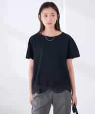 K2KID33044 a.v.v(アー・ヴェ・ヴェ) ウェーブレースヘムTシャツ ブラウン