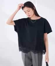 K2KID33044 a.v.v(アー・ヴェ・ヴェ) ウェーブレースヘムTシャツ ブラウン