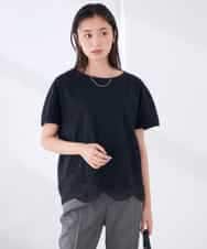 K2KID33044 a.v.v(アー・ヴェ・ヴェ) ウェーブレースヘムTシャツ ブラウン
