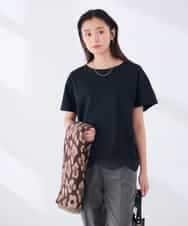 K2KID33044 a.v.v(アー・ヴェ・ヴェ) ウェーブレースヘムTシャツ ブラウン