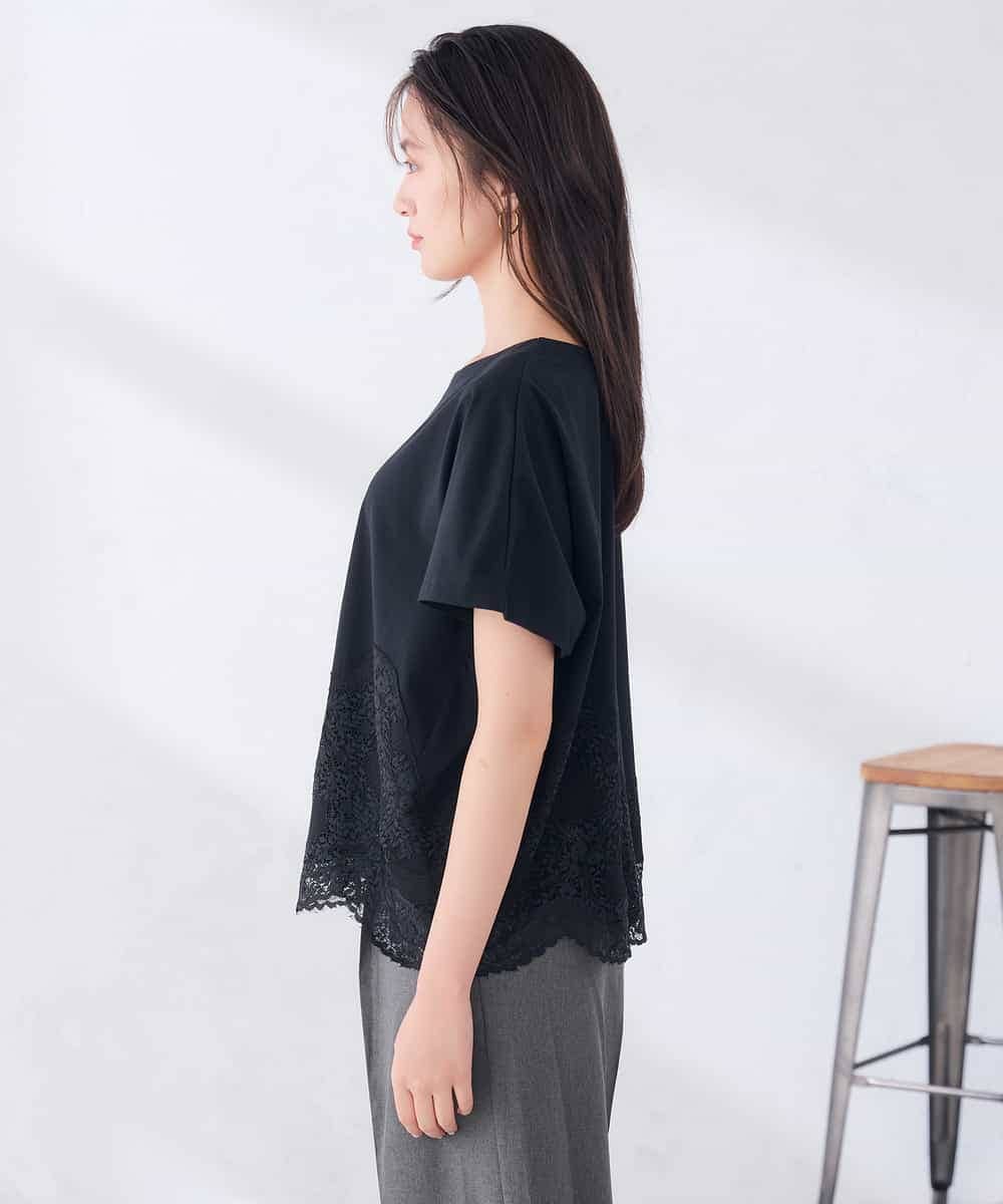 K2KID33044 a.v.v(アー・ヴェ・ヴェ) ウェーブレースヘムTシャツ ブラウン