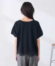 K2KID33044 a.v.v(アー・ヴェ・ヴェ) ウェーブレースヘムTシャツ ブラウン