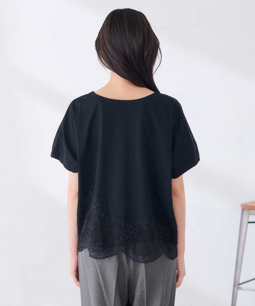 K2KID33044 a.v.v(アー・ヴェ・ヴェ) ウェーブレースヘムTシャツ ブラウン