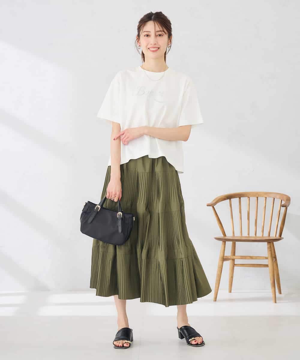 K2KID48035 a.v.v(アー・ヴェ・ヴェ) 【接触冷感】クロップドロゴTシャツ ホワイト