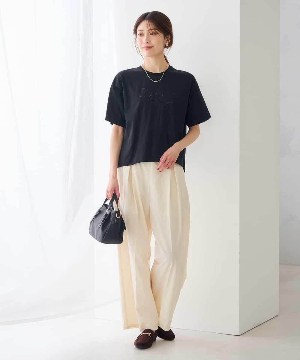 K2KID48035 a.v.v(アー・ヴェ・ヴェ) 【接触冷感】クロップドロゴTシャツ ホワイト