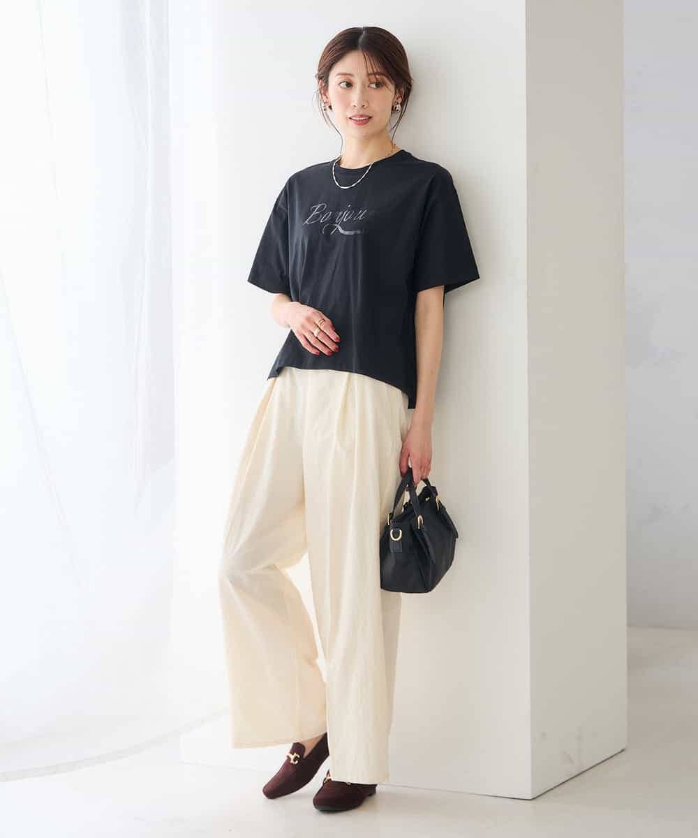 K2KID48035 a.v.v(アー・ヴェ・ヴェ) 【接触冷感】クロップドロゴTシャツ ホワイト