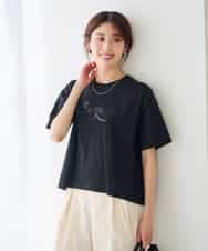K2KID48035 a.v.v(アー・ヴェ・ヴェ) 【接触冷感】クロップドロゴTシャツ ブラック