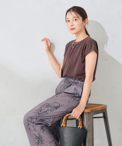 K2KID66035 a.v.v 【接触冷感/UVカット】ギャザーネックフレンチカットソー